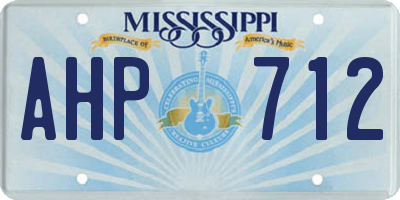 MS license plate AHP712