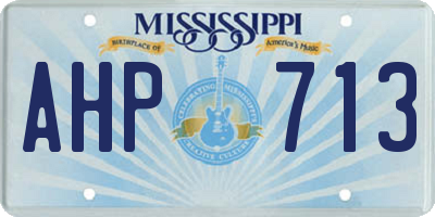 MS license plate AHP713