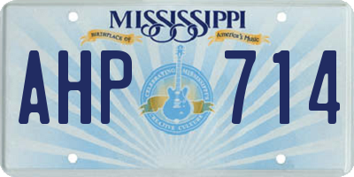MS license plate AHP714