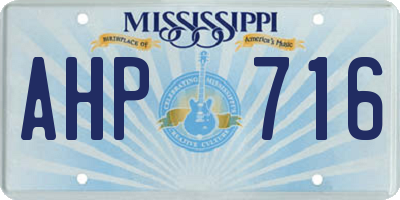 MS license plate AHP716