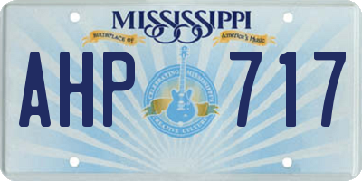 MS license plate AHP717