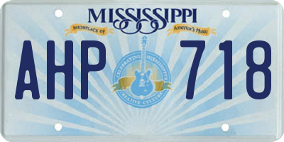 MS license plate AHP718