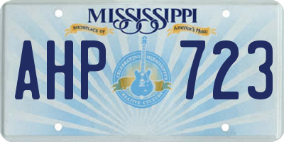 MS license plate AHP723