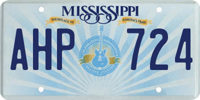 MS license plate AHP724