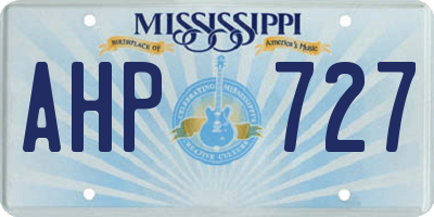 MS license plate AHP727