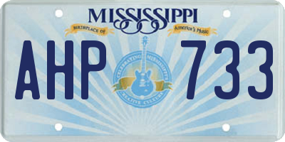 MS license plate AHP733