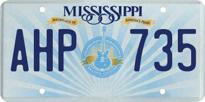 MS license plate AHP735