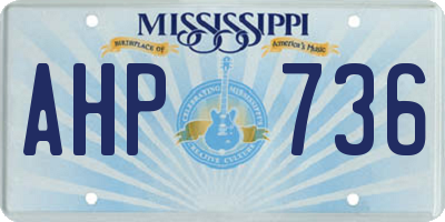MS license plate AHP736