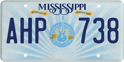 MS license plate AHP738