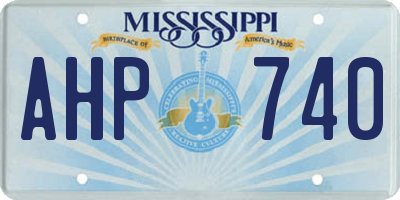 MS license plate AHP740