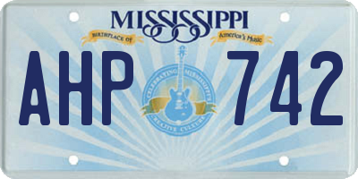 MS license plate AHP742