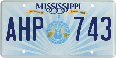 MS license plate AHP743