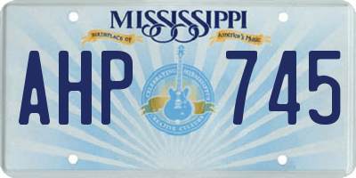 MS license plate AHP745