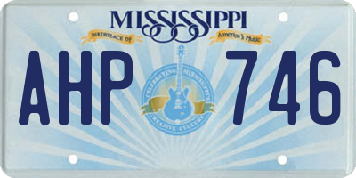MS license plate AHP746