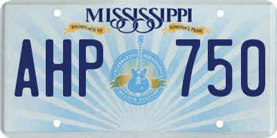 MS license plate AHP750