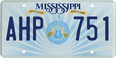 MS license plate AHP751