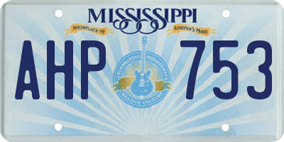 MS license plate AHP753