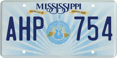 MS license plate AHP754