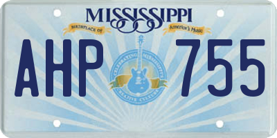 MS license plate AHP755