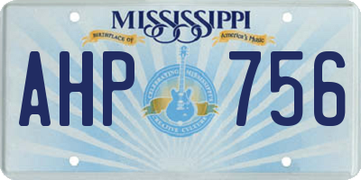 MS license plate AHP756