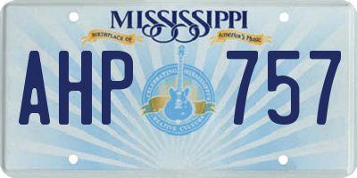 MS license plate AHP757