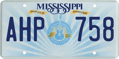 MS license plate AHP758