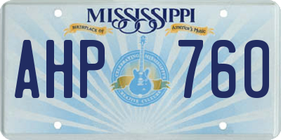 MS license plate AHP760