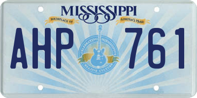 MS license plate AHP761