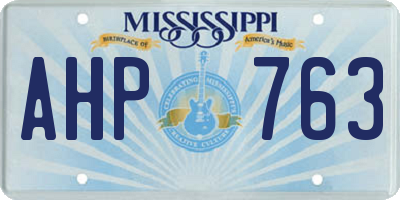 MS license plate AHP763
