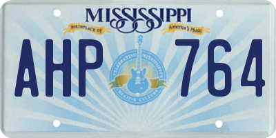MS license plate AHP764