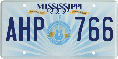MS license plate AHP766