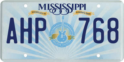 MS license plate AHP768