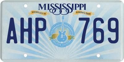 MS license plate AHP769