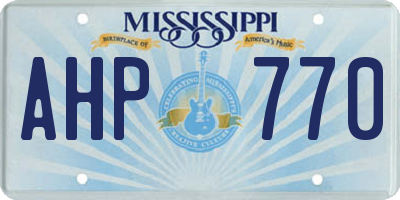 MS license plate AHP770