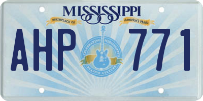 MS license plate AHP771