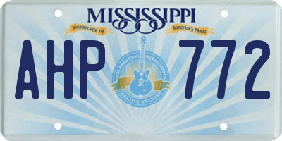 MS license plate AHP772