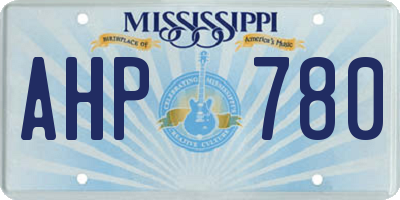 MS license plate AHP780