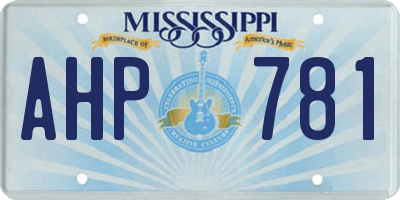 MS license plate AHP781