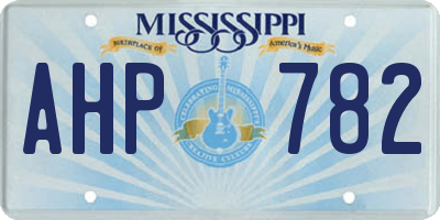 MS license plate AHP782