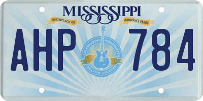 MS license plate AHP784