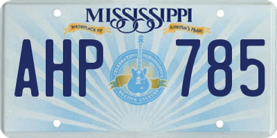 MS license plate AHP785