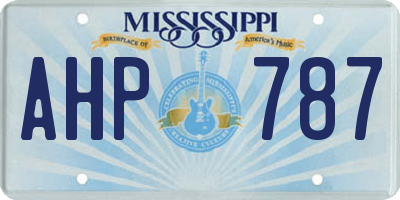 MS license plate AHP787