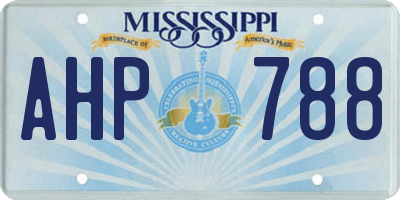 MS license plate AHP788