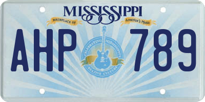 MS license plate AHP789