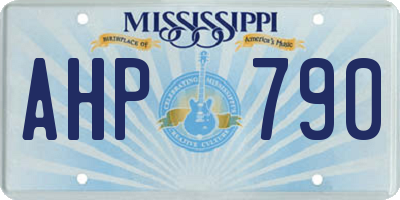MS license plate AHP790