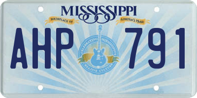 MS license plate AHP791