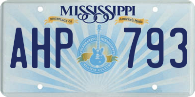 MS license plate AHP793
