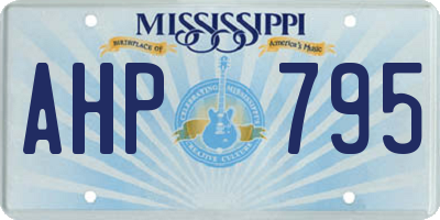 MS license plate AHP795