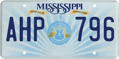 MS license plate AHP796
