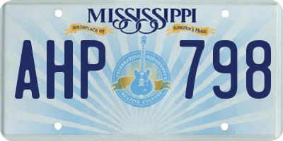 MS license plate AHP798